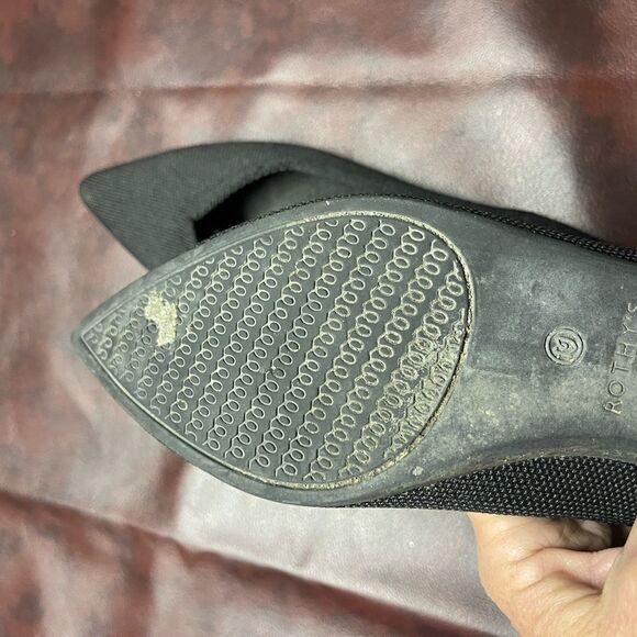 Rothy’s The Point black with blue trim flats, size 9.5 - Picture 10 of 10